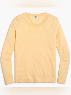 New J. Crew Vintage Style Teddie Yellow 100% Cotton Retro XS Crewneck Sweater